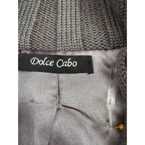 Dolce Cabo Vintage Gray Rabbit Fur Wool Snap Front Tie Waist Sweater Vest Sz XL - Picture 5 of 6